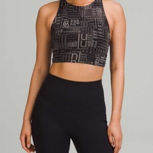 8 Lululemon Energy High-Neck Longline Bra NWOT B-D Cup Ombre Black Multi logo